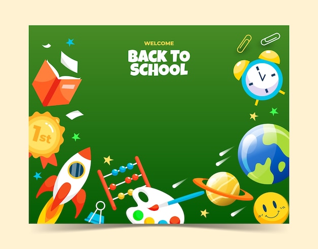 Gradient back to school photocall template