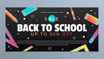 Free vector gradient back to school sale horizontal banner template