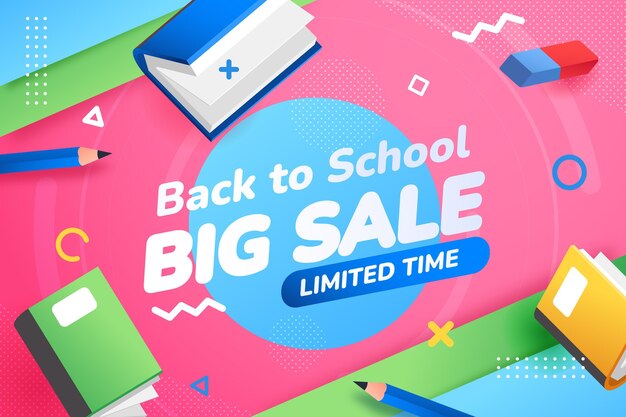 Gradient back to school sales background