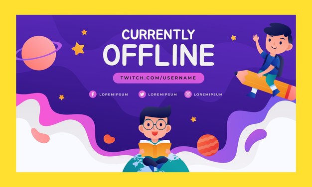 Gradient back to school twitch background