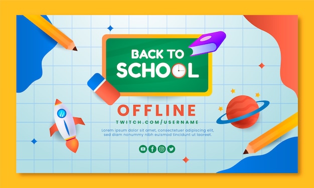 Gradient back to school twitch background