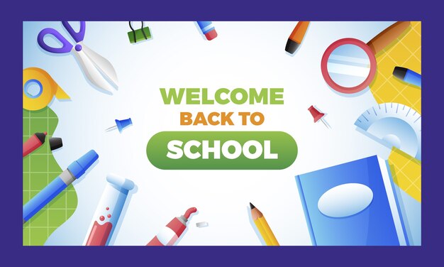 Gradient back to school twitch background