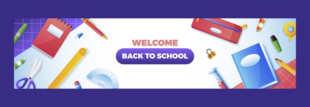 Gradient back to school twitch banner