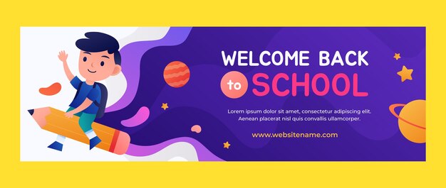 Gradient back to school twitter header