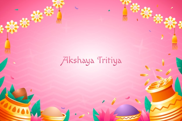 Vettore gratuito sfondo sfumato per la celebrazione del festival akshaya tritiya