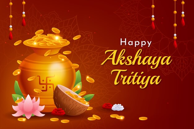 Gradient background for akshaya tritiya festival celebration