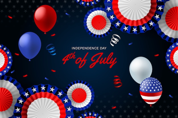Gradient background for american 4th of july celebration