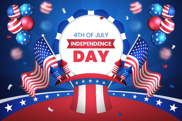Gradient background for american 4th of july celebration