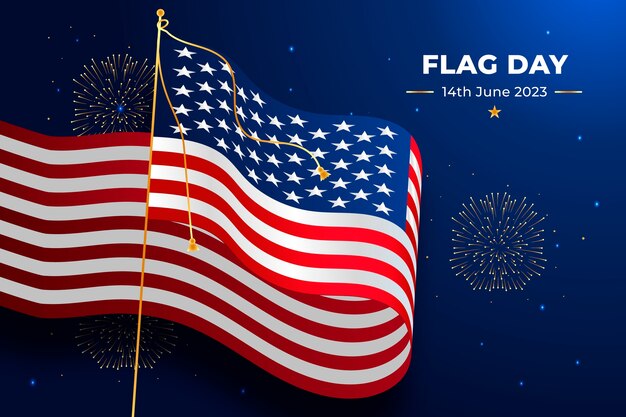 Gradient background for american flag day celebration