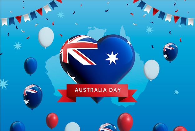 Free vector gradient background for australian national day celebration