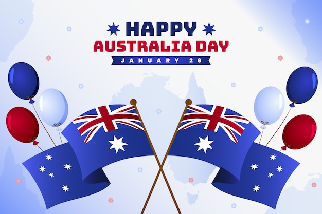 Free vector gradient background for australian national day celebration