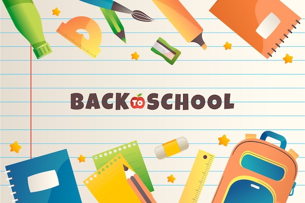 Free vector gradient background for back to school season