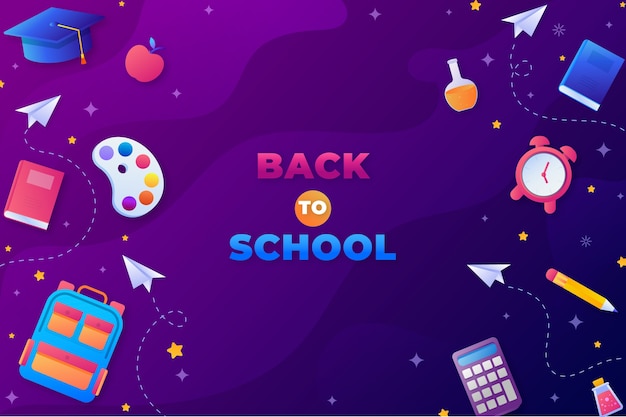 Free vector gradient background for back to school season