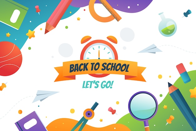 Free vector gradient background for back to school season