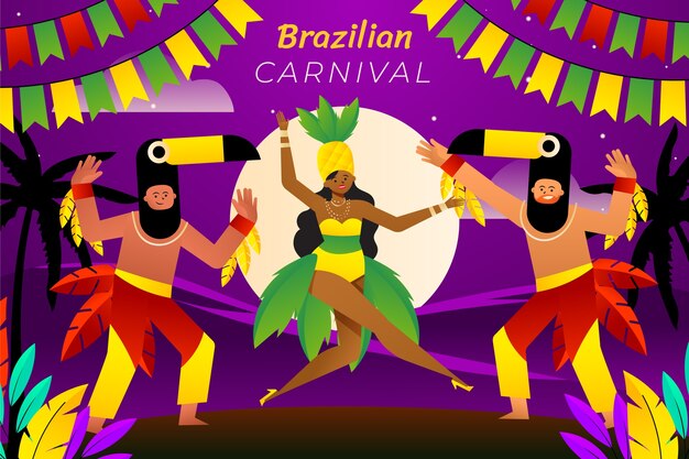 Градиентный фон бразильского карнавала
