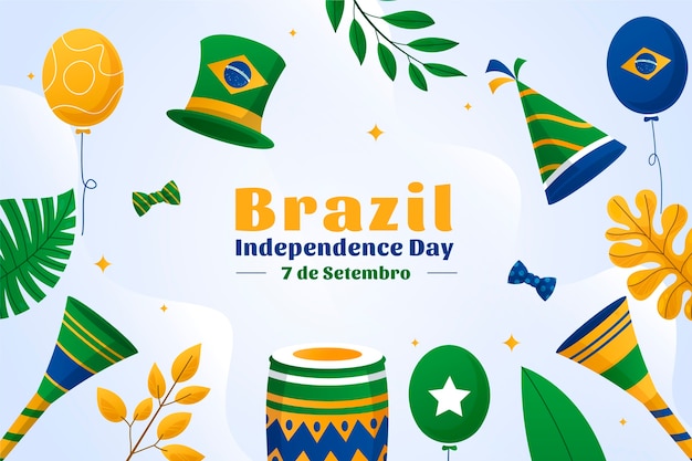 브라질 독립 기념일 축하 그라데이션 배경