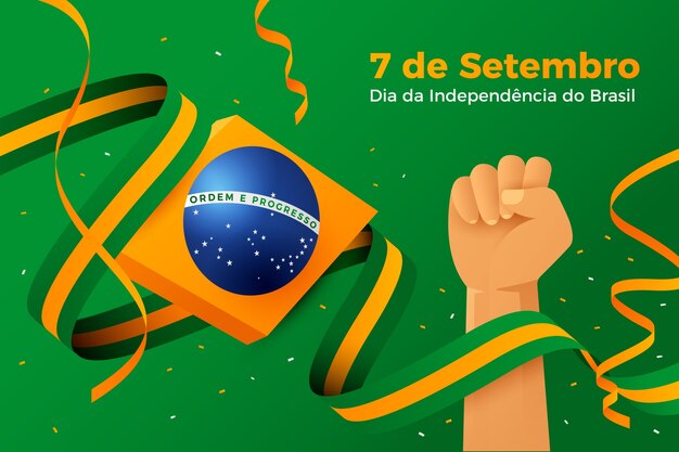 ブラジル独立記念日のお祝いのグラデーションの背景