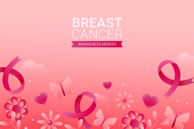 Free vector gradient background for breast cancer awareness month