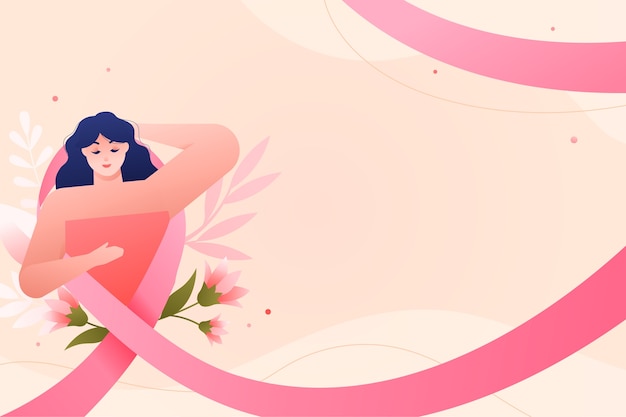 Free vector gradient background for breast cancer awareness month
