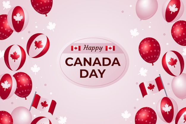 Free vector gradient background for canada day celebration