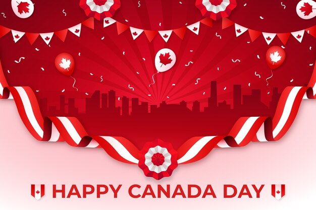 캐나다 데이 축하를 위한 그라데이션 배경