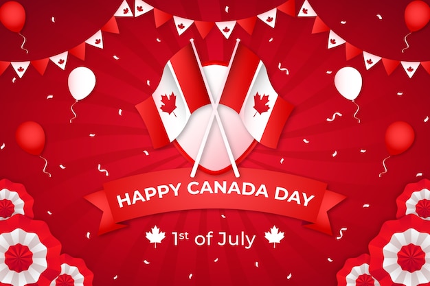 Free vector gradient background for canada day celebration