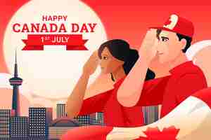 Free vector gradient background for canada day holiday celebration