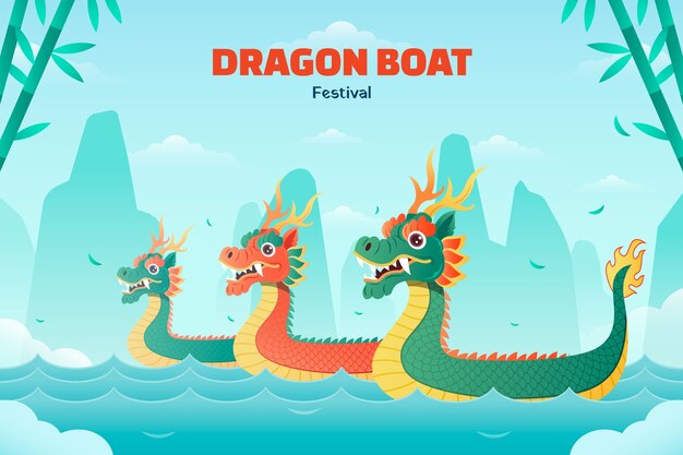 Gradient background for chinese dragon boat festival celebration