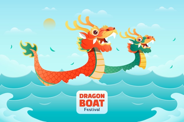 Gradient background for chinese dragon boat festival celebration