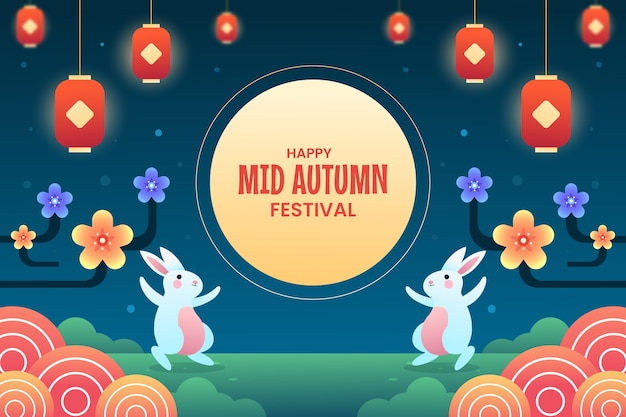 Gradient background for chinese mid-autumn festival celebration