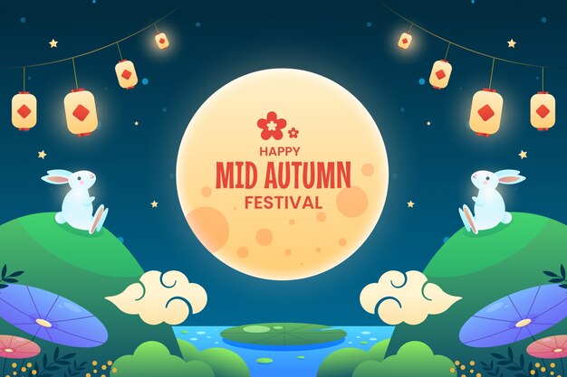 Gradient background for chinese mid-autumn festival celebration