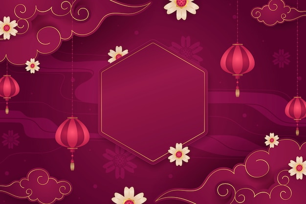 Free vector gradient background for chinese new year festival