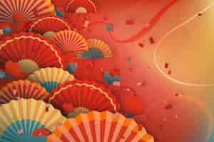 Free vector gradient background for chinese new year festival