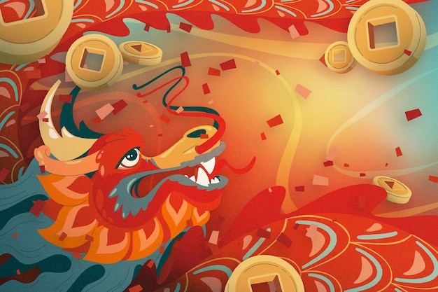 Free vector gradient background for chinese new year festival
