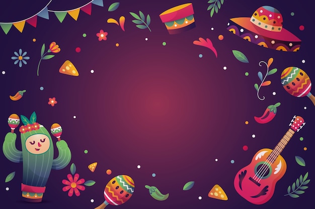 Free vector gradient background for cinco de mayo celebration