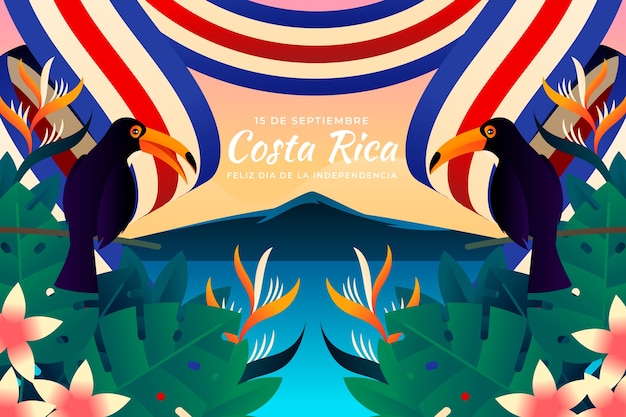 Gradient background for costa rica independence day celebration