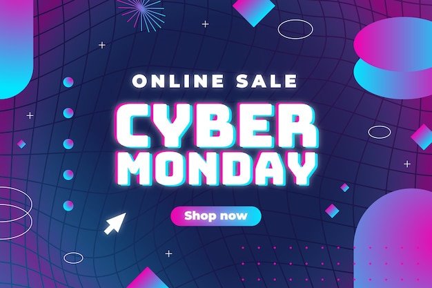 Free vector gradient background for cyber monday sale