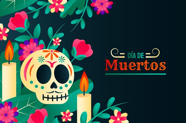 Gradient background for dia de muertos celebration