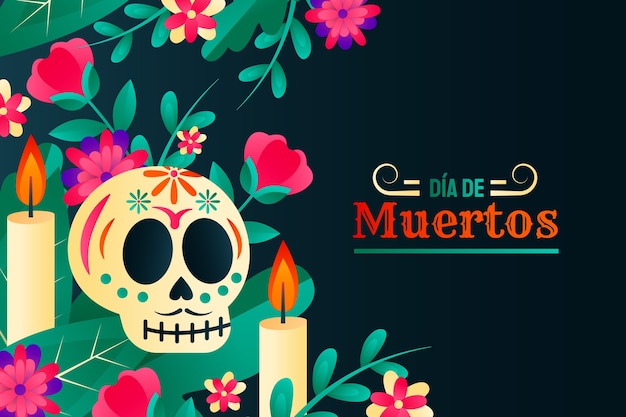 Gradient background for dia de muertos celebration