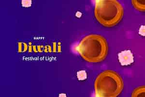 Free vector gradient background for diwali hindu festival celebration