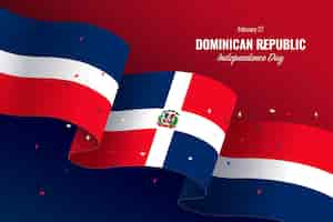 Vettore gratuito sfondo gradiente per la giornata dell'indipendenza della repubblica dominicana