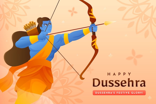 Free vector gradient background for dussehra festival celebration