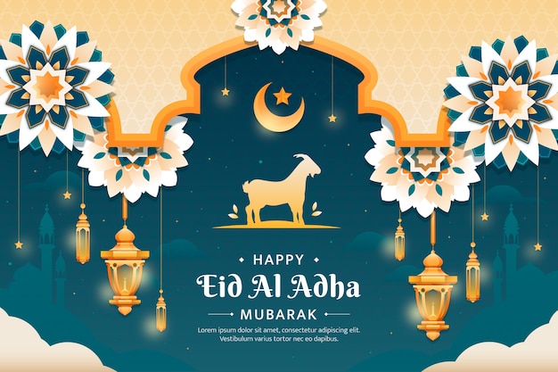 Gradient background for eid al-adha celebration