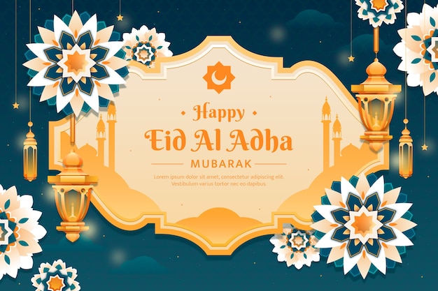 Free vector gradient background for eid al-adha celebration