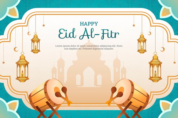 eid al-fitr 축하를 위한 그라데이션 배경