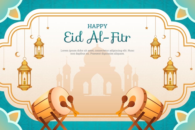 eid al-fitr 축하를 위한 그라데이션 배경