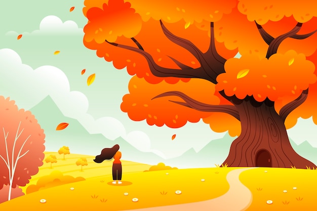 Free vector gradient background for fall season celebration