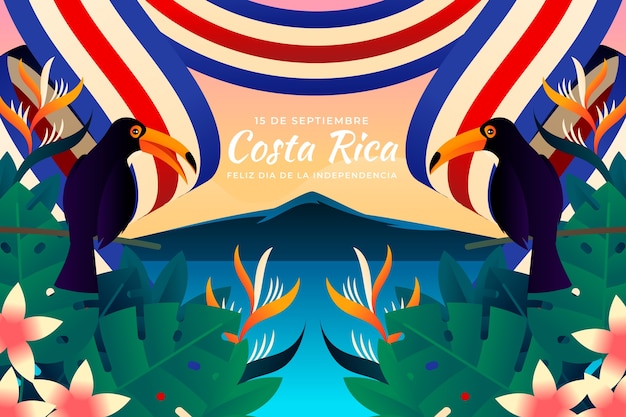무료 벡터 코스타리카 의 독립 의 날 축하 의 배경