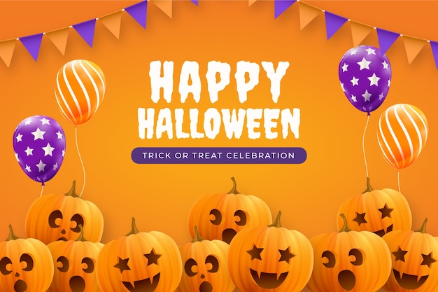 無料ベクター ハロウィーン祝賀のグラディエントの背景