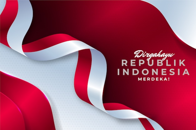 Бесплатное векторное изображение Градиентный фон для празднования дня независимости индонезии